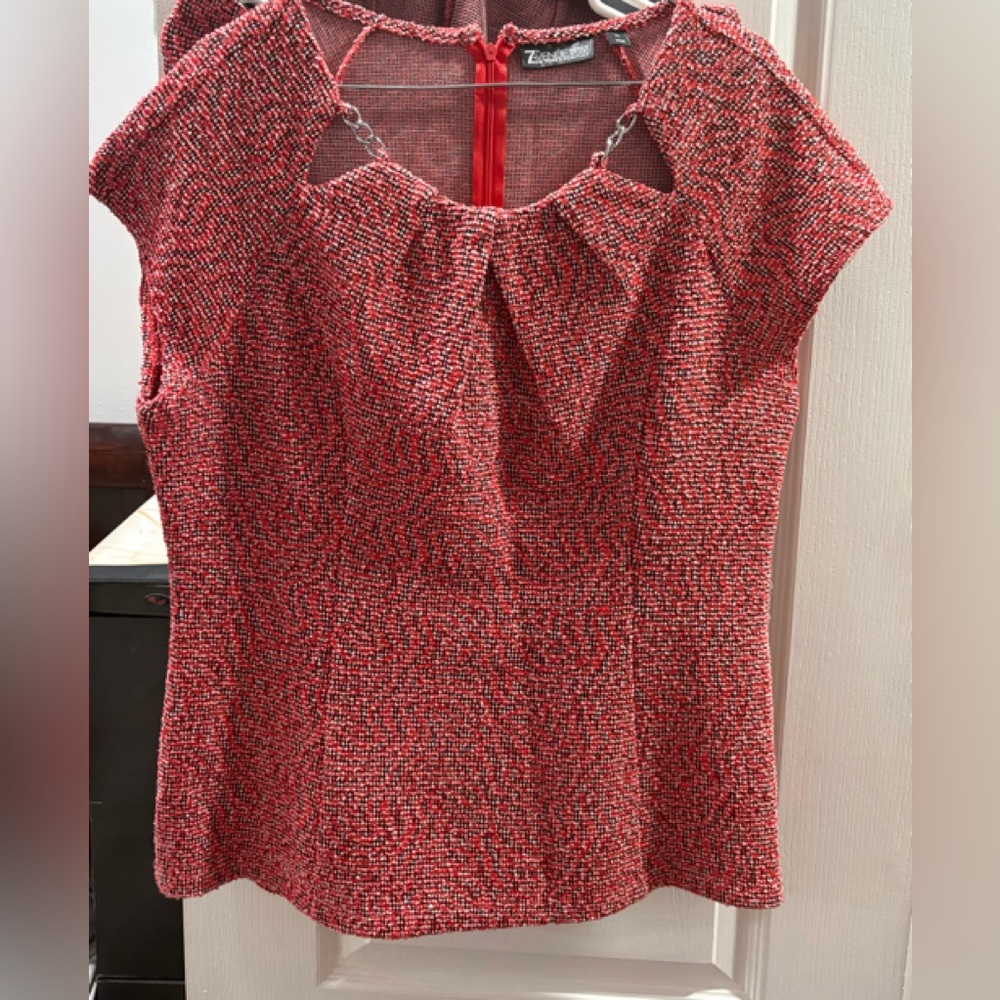 Elegant Red Women's Skirt Set